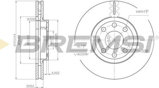 Bremsi CD7131V - Тормозной диск unicars.by