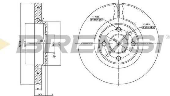 Bremsi CD7124V - Тормозной диск unicars.by