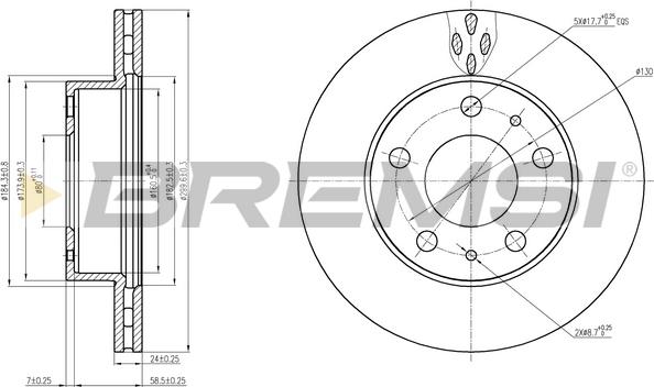 Bremsi CD7171V - Тормозной диск unicars.by