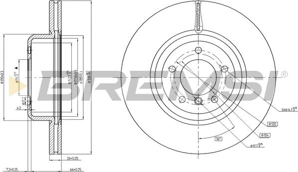 Bremsi CD7811V - Тормозной диск unicars.by