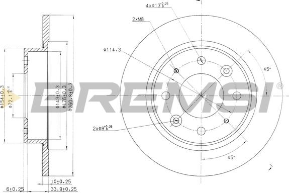 Bremsi CD7395S - Тормозной диск unicars.by