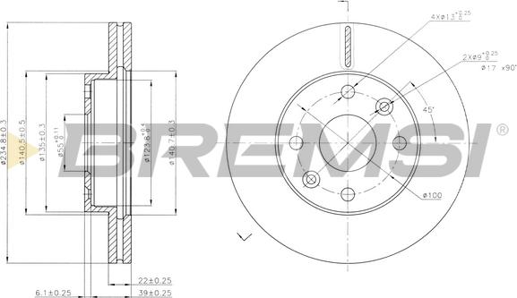 Bremsi CD7391V - Тормозной диск unicars.by