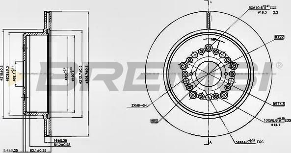 Bremsi CD7375V - Тормозной диск unicars.by