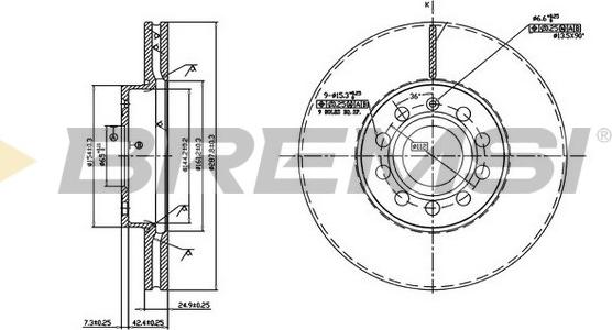 Bremsi CD7218V - Тормозной диск unicars.by