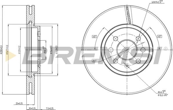 Bremsi CD7236V - Тормозной диск unicars.by