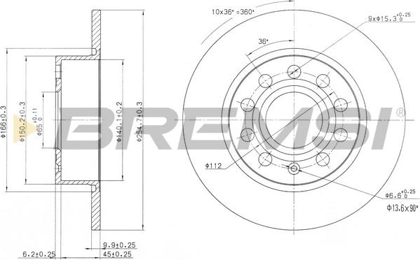 Bremsi CD7224S - Тормозной диск unicars.by