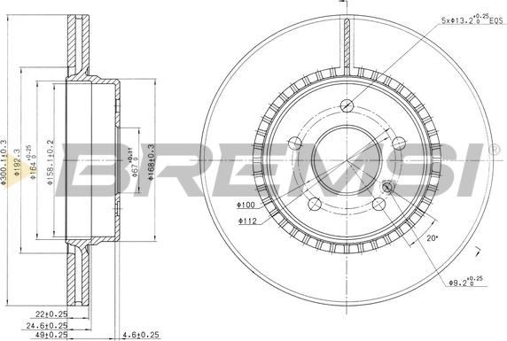 Bremsi CD7764V - Тормозной диск unicars.by