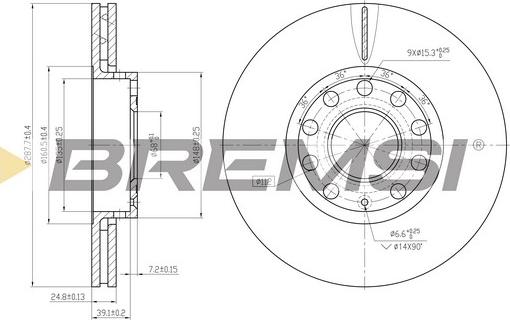 Bremsi CD7706V - Тормозной диск unicars.by