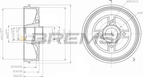 Bremsi CR5396 - Тормозной барабан unicars.by