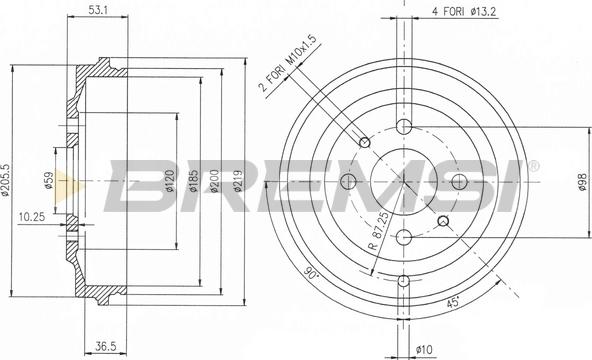 Bremsi CR5268 - Тормозной барабан unicars.by