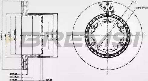 Bremsi DB0312V - Тормозной диск unicars.by