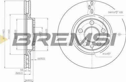 Bremsi DBA760V - Тормозной диск unicars.by