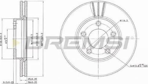 Bremsi DBB311V - Тормозной диск unicars.by