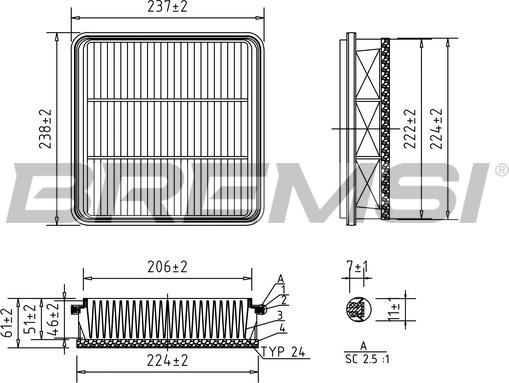 Bremsi FA1575 - Воздушный фильтр, двигатель unicars.by