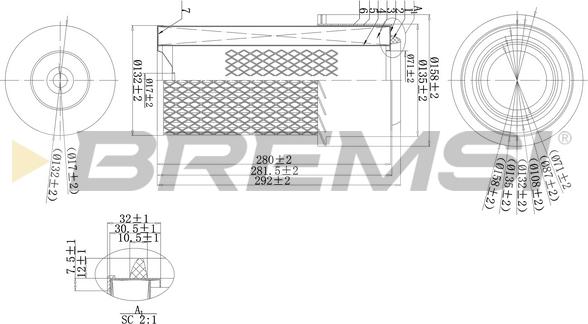 Bremsi FA1669 - Воздушный фильтр, двигатель unicars.by