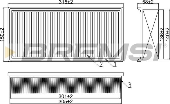 Bremsi FA1375 - Воздушный фильтр, двигатель unicars.by