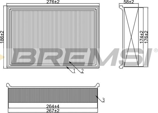 Bremsi FA1241 - Воздушный фильтр, двигатель unicars.by