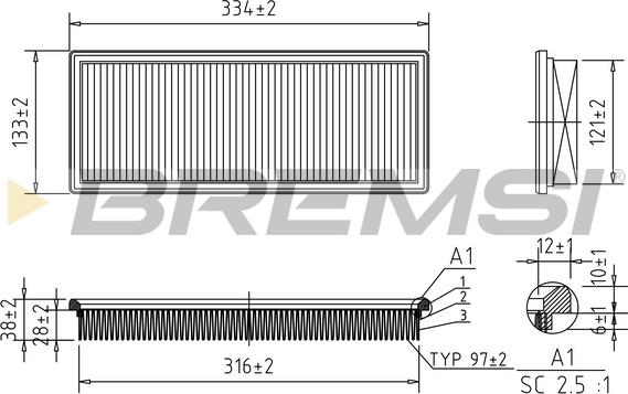 Bremsi FA2031 - Воздушный фильтр, двигатель unicars.by