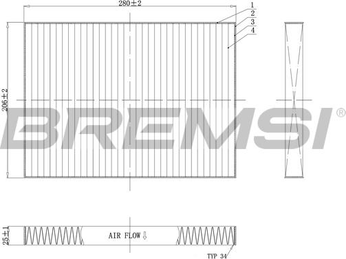 Bremsi FC0084C - Фильтр воздуха в салоне unicars.by