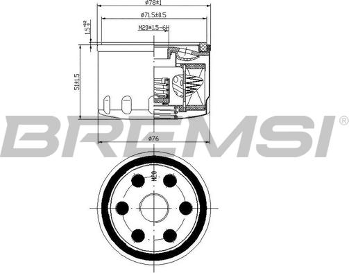 Bremsi FL0140 - Масляный фильтр unicars.by