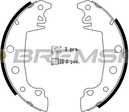 Bremsi GF0149 - Комплект тормозных колодок, барабанные unicars.by