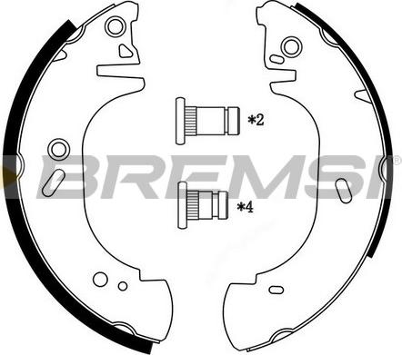 Bremsi GF0231 - Комплект тормозных колодок, барабанные unicars.by