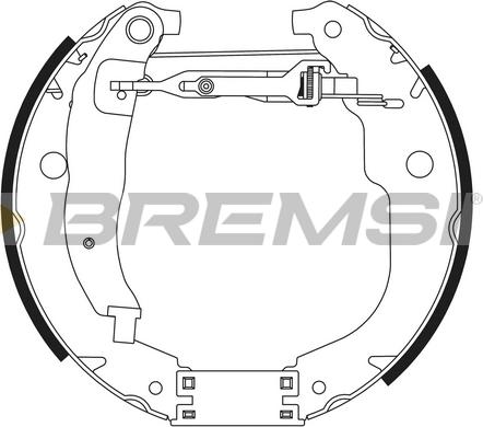 Bremsi GK0423 - Комплект тормозных колодок, барабанные unicars.by