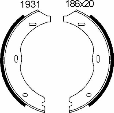 BSF 01931 - Комплект тормозов, ручник, парковка unicars.by
