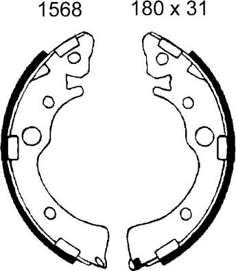 BSF 01568 - Комплект тормозных колодок, барабанные unicars.by