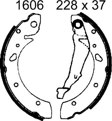 BSF 01606 - Комплект тормозных колодок, барабанные unicars.by