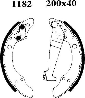 BSF 01182 - Комплект тормозных колодок, барабанные unicars.by