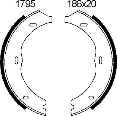 BSF 01795 - Комплект тормозов, ручник, парковка unicars.by