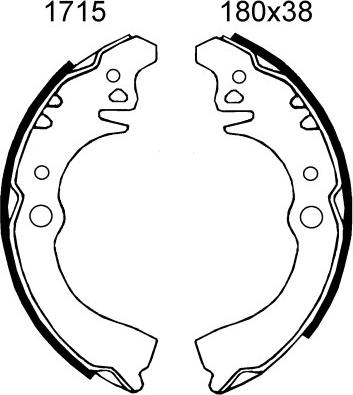 BSF 01715 - Комплект тормозных колодок, барабанные unicars.by