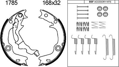BSF 01785K - Комплект тормозов, ручник, парковка unicars.by