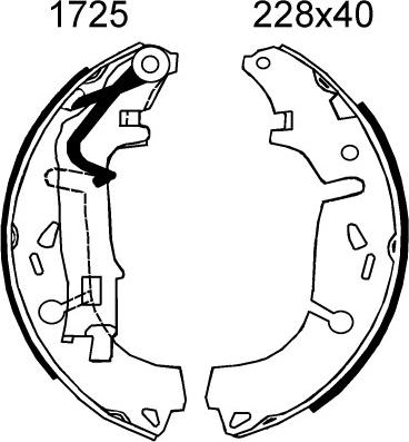 BSF 01725 - Комплект тормозных колодок, барабанные unicars.by