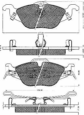 BSF 10550 - Тормозные колодки, дисковые, комплект unicars.by