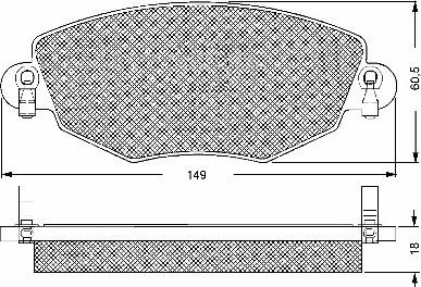 BSF 10660 - Тормозные колодки, дисковые, комплект unicars.by