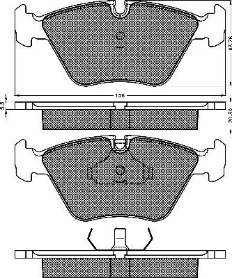 BSF 10156 - Тормозные колодки, дисковые, комплект unicars.by