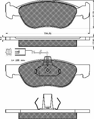 BSF 10398 - Тормозные колодки, дисковые, комплект unicars.by