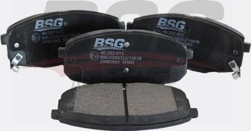 BSG BSG 40-202-013 - Тормозные колодки, дисковые, комплект unicars.by