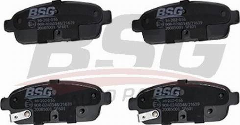 BSG BSG 16-202-016 - Тормозные колодки, дисковые, комплект unicars.by