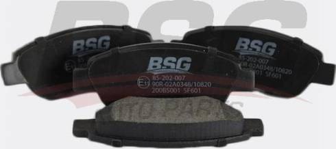 BSG BSG 85-202-007 - Тормозные колодки, дисковые, комплект unicars.by