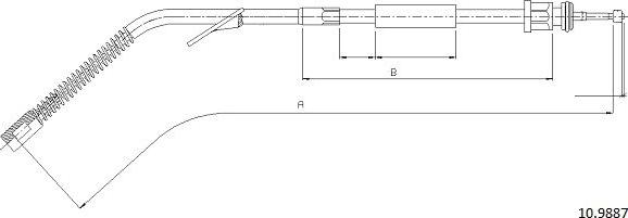 Cabor 10.9887 - Тросик, cтояночный тормоз unicars.by