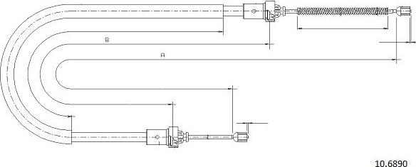 Cabor 10.6890 - Тросик, cтояночный тормоз unicars.by
