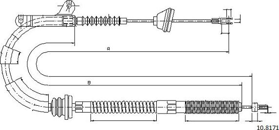 Cabor 10.8171 - Тросик, cтояночный тормоз unicars.by