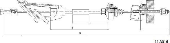 Cabor 11.3016 - Трос, управление сцеплением unicars.by