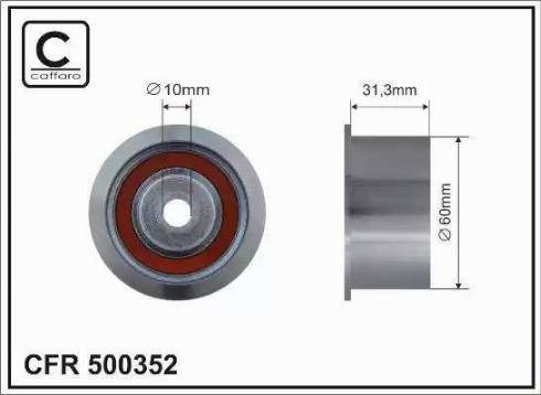 Caffaro 500352 - Направляющий ролик, зубчатый ремень ГРМ unicars.by