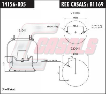 Casals B1169 - Кожух пневматической рессоры unicars.by