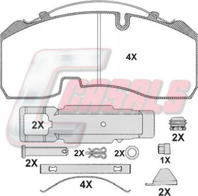 WABCO 3469010612 - Тормозные колодки, дисковые, комплект unicars.by