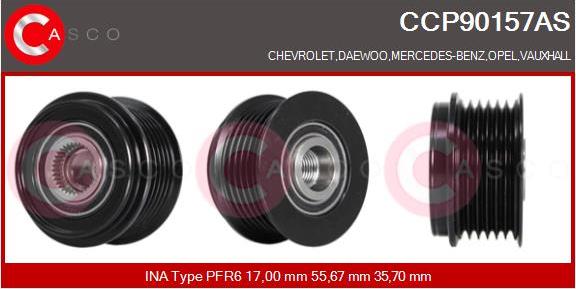 Casco CCP90157AS - Шкив генератора, муфта unicars.by